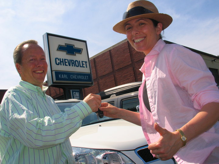 Toni Senecal from ToniOn! NewYork WPIX driving a new Chevy Traverse from KARL Chevrolet