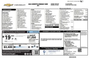 2024 Chevrolet Corvette C8 Z51 Convertible Window Sticker