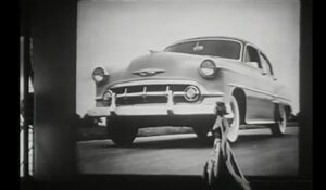 Dinah Shore greets viewers of her 1950's TV show with 'See the USA in your Chevrolet'