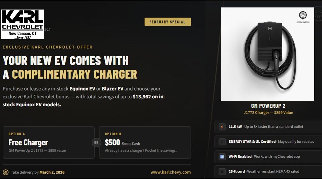 No Charge Home Level 2 EV Charger from Karl Chevrolet